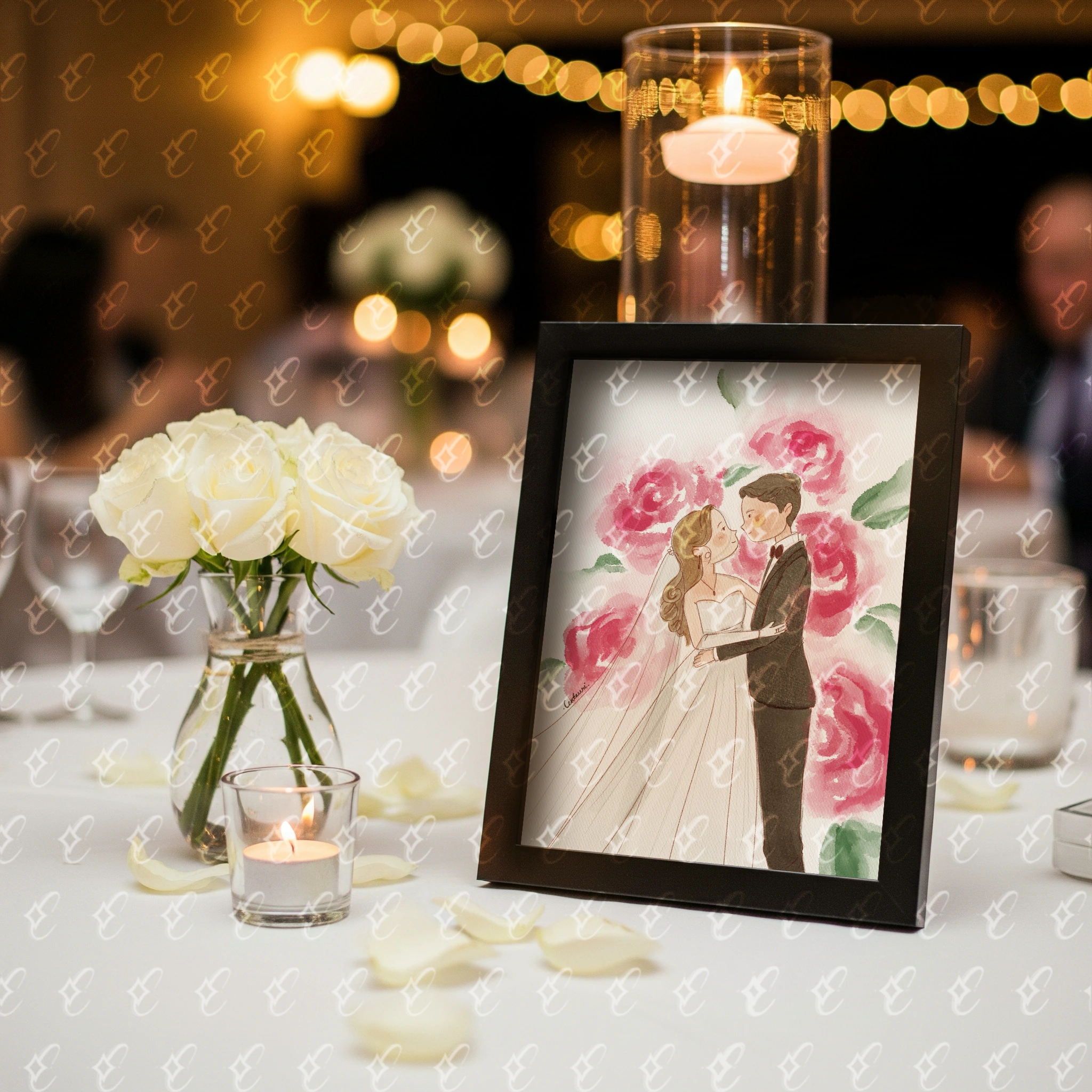 Centauri Studio Artista pintando a los novios en vivo