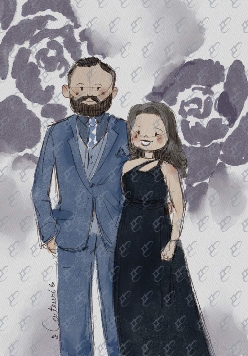 Centauri Studio Retrato Acuarela Invitados Plantas Verdes