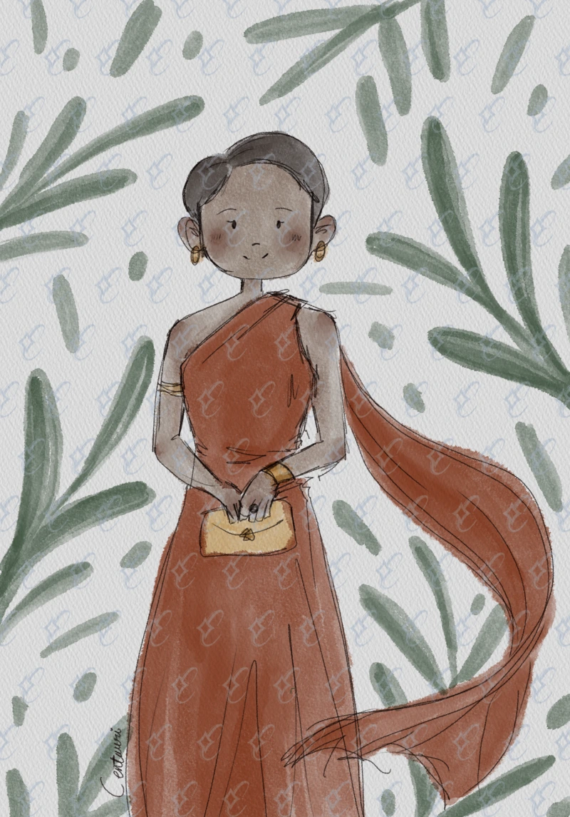 Centauri Studio Retrato Acuarela Pareja Flores Rojas Vestido Negro